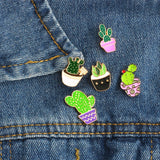 Fashion Enamel Pin Metal Brooch Mini Green Plant