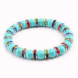 Natural Blue Turquoises Stone Charms Bracelets For Women