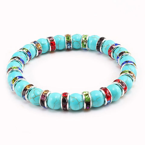 Natural Blue Turquoises Stone Charms Bracelets For Women