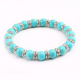 Natural Blue Turquoises Stone Charms Bracelets For Women