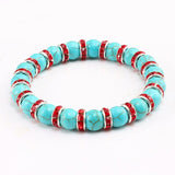 Natural Blue Turquoises Stone Charms Bracelets For Women