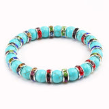 Natural Blue Turquoises Stone Charms Bracelets For Women