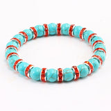 Natural Blue Turquoises Stone Charms Bracelets For Women