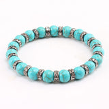 Natural Blue Turquoises Stone Charms Bracelets For Women
