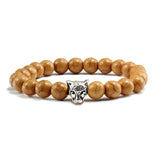 Gold Leopard Head Beads Buddha Bracelet