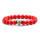 Gold Leopard Head Beads Buddha Bracelet