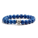 Gold Leopard Head Beads Buddha Bracelet