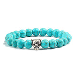 Gold Leopard Head Beads Buddha Bracelet