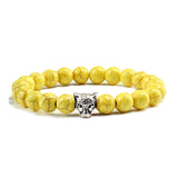 Gold Leopard Head Beads Buddha Bracelet