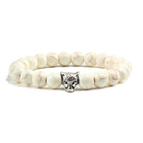 Gold Leopard Head Beads Buddha Bracelet