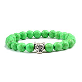 Gold Leopard Head Beads Buddha Bracelet
