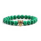 Gold Leopard Head Beads Buddha Bracelet