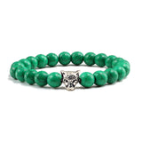 Gold Leopard Head Beads Buddha Bracelet