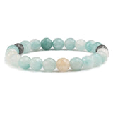 Natural Stone White Pink Purple Beads Men Bracelet