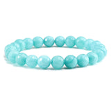 Natural Stone White Pink Purple Beads Men Bracelet