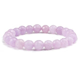 Natural Stone White Pink Purple Beads Men Bracelet