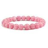 Natural Stone White Pink Purple Beads Men Bracelet