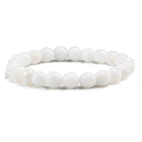 Natural Stone White Pink Purple Beads Men Bracelet