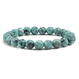 Natural Stone White Pink Purple Beads Men Bracelet