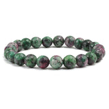 Natural Stone White Pink Purple Beads Men Bracelet