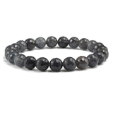Natural Stone White Pink Purple Beads Men Bracelet
