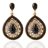 Retro Rhinestone Bead Drop Bohemian Earrings For Women