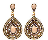 Retro Rhinestone Bead Drop Bohemian Earrings For Women