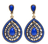 Retro Rhinestone Bead Drop Bohemian Earrings For Women