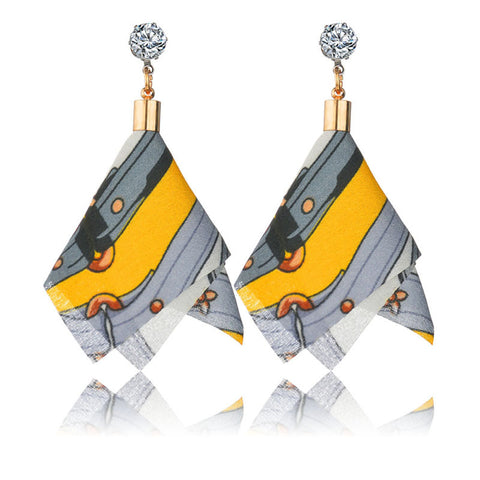 Crystal Colorful Cloth&Alloy Women Drop Earrings
